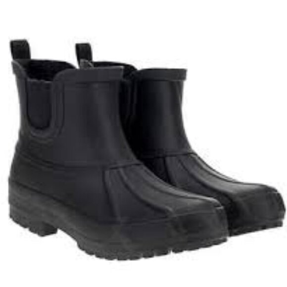 Chooka Women's Waterproof Duck Chelsea Rain Boots Size 10 BlackPlush Lining NEW - Picture 2 of 16